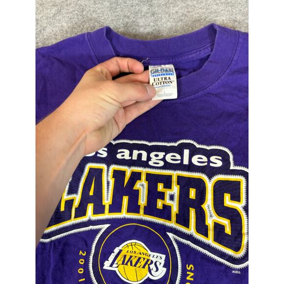 Vintage 2001 Los Angeles Lakers NBA Finals Champions T-Shirt Mens L Sportswear - Picture 3 of 5